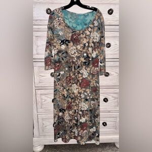 Peruvian Connection Womens Midi Dress (Large)